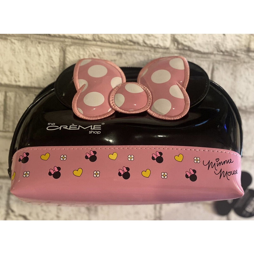 Disney Mini Mouse Makeup Cosmetic Travel Bag Case Pink/black NEW